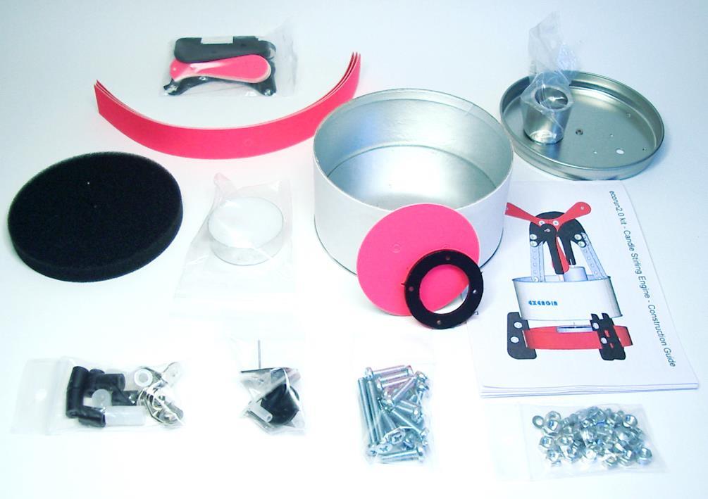 Stirling Motor mit Teelicht-Antrieb, Bausatz