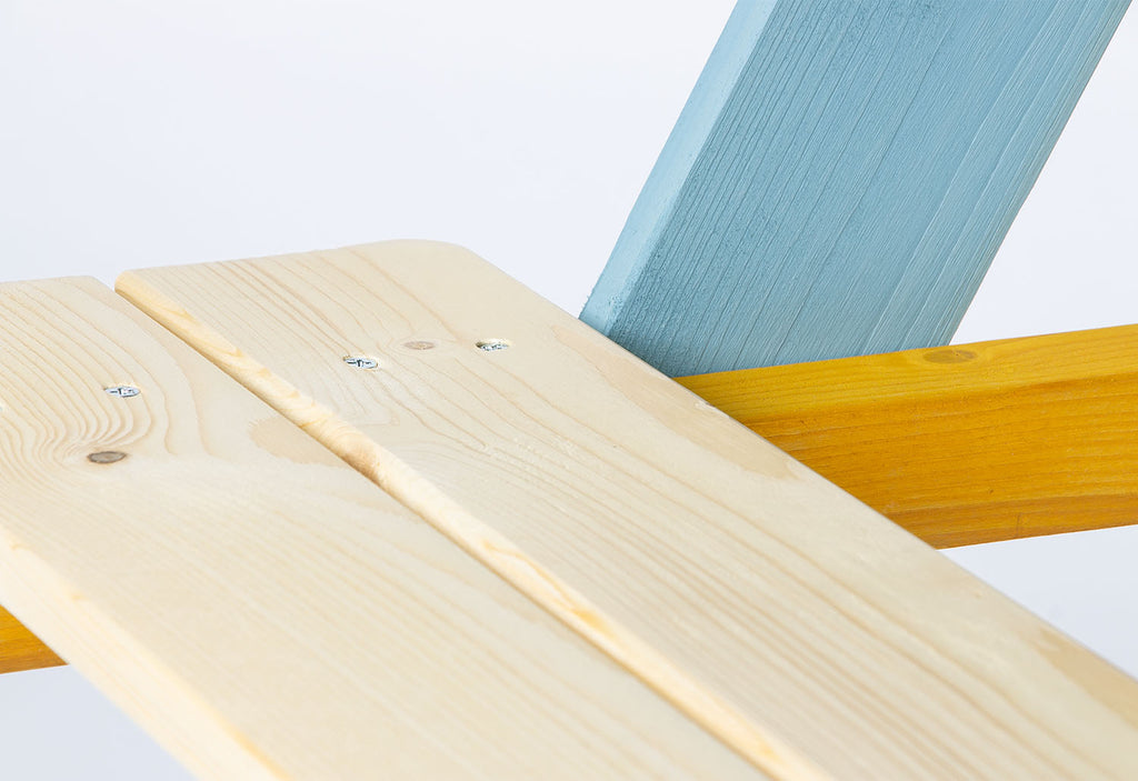 Kindersitzgarnitur Nicki für 4 aus massivem Holz 2 Bänke mit 1 Tisch bunt