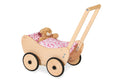 Puppenwagen Trixi aus Holz in natur inkl. Bettzeug