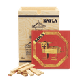 KAPLA® Holzbausteine Natur im Holzkasten 280 Steine mit Kunstbuch in rot