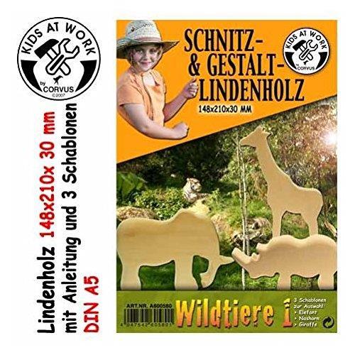 SCHNITZHOLZ 15X21X3 WILDTIERE