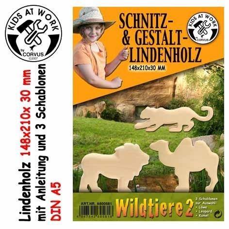 SCHNITZHOLZ 15X21X3 WILDTIERE