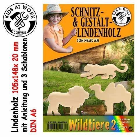 SCHNITZHOLZ 10X15X2 WILDTIERE