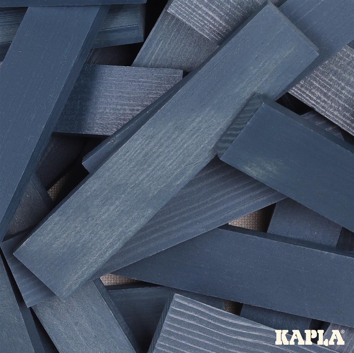 KAPLA® Holzbausteine 40 Dunkelblauen Steine im Holzkasten