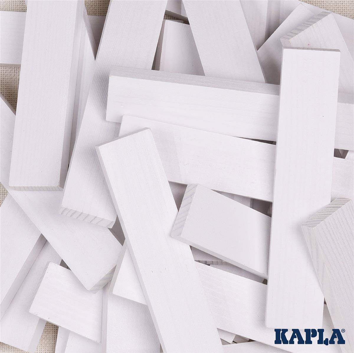 KAPLA® Holzbausteine 40 Weißen Steine im Holzkasten