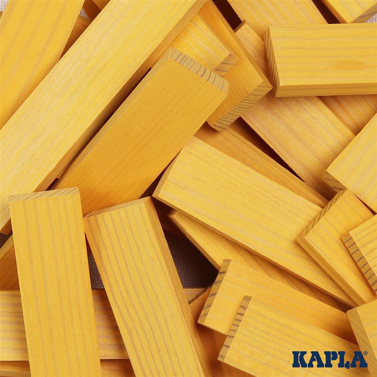 KAPLA® Holzbausteine 40 Gelben Steine im Holzkasten