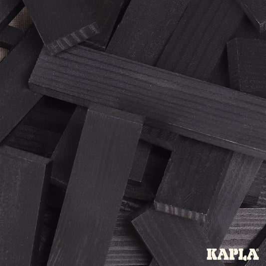 KAPLA® Holzbausteine 40 Schwarzen Steine im Holzkasten