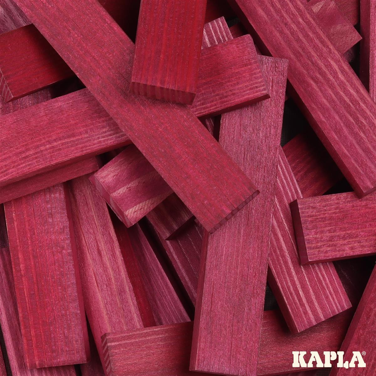 KAPLA® Holzbausteine 40 Violett Steine im Holzkasten