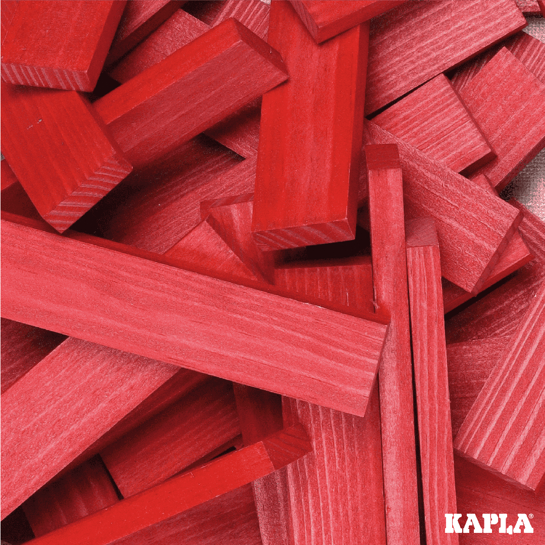 KAPLA® Holzbausteine 40 Roten Steine im Holzkasten