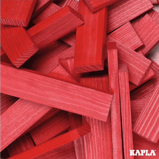 KAPLA® Holzbausteine 40 Roten Steine im Holzkasten