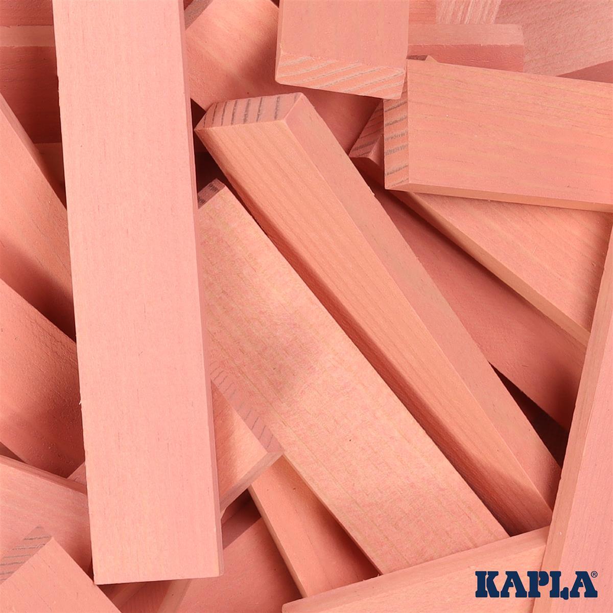 KAPLA® Holzbausteine 40 Rosa Steine im Holzkasten