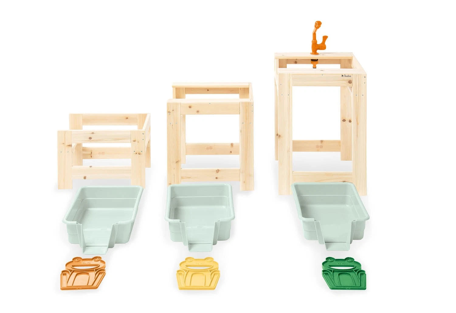 Wasserspieltisch-Set Frolino 3-Teilig aus Holz für draussen