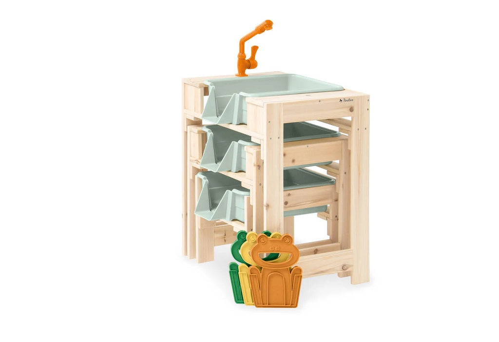Wasserspieltisch-Set Frolino 3-Teilig aus Holz für draussen