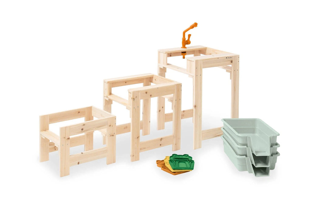 Wasserspieltisch-Set Frolino 3-Teilig aus Holz für draussen