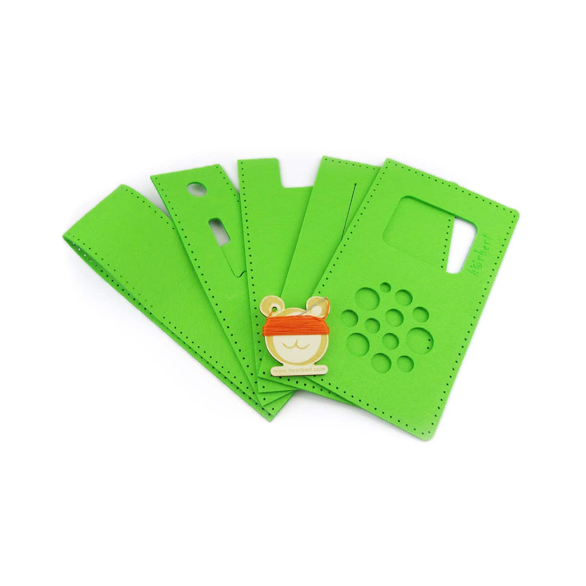 Filztaschen-Nähset Farben grün  für Hörbert