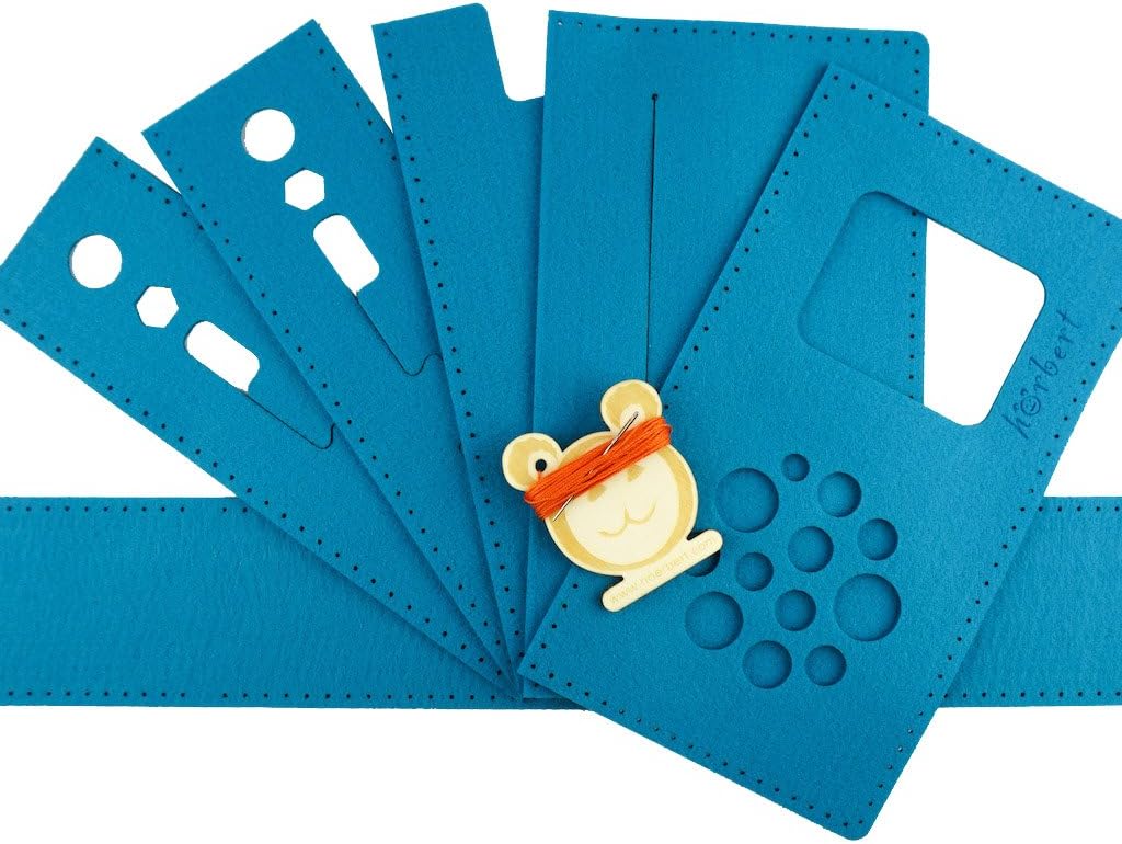 Filztaschen-Nähset Farben blau für Hörbert