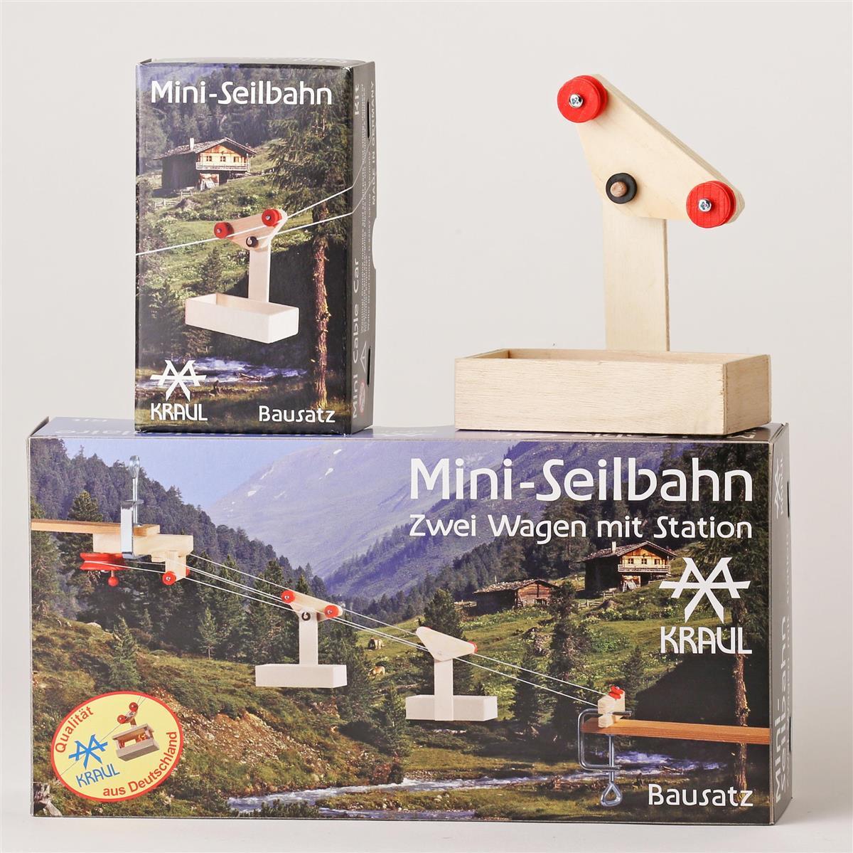 Mini-Seilbahn 2 Wagen mit Station und 2 x 5 m Seil