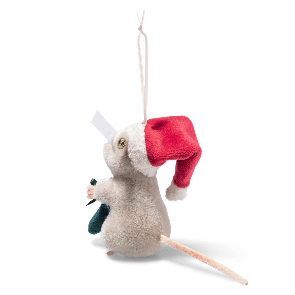 Steiff Weihnachtsmaus Ornament mit Mütze und Säckchen 8 cm