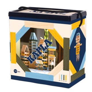 KAPLA® Holzbausteine120er Box hellblau, grün, gelb Neuheit 2022