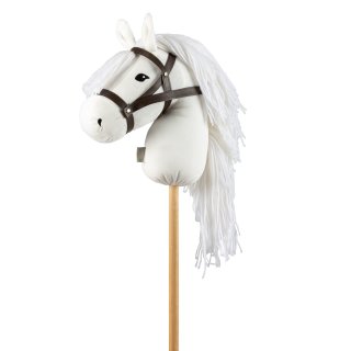 HOBBY HORSE Steckenpferd weiß mit Zügel zum Ausreiten und für Tuniere