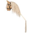 Hobby Horse Steckenpferd blond mit offenem Maul &amp; Z&uuml;geln, mit abnehmbarem Schwei&szlig; Neuheit 2023
