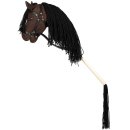 Hobby Horse Steckenpferd braun mit offenem Maul &amp; Z&uuml;geln, mit abnehmbarem Schwei&szlig; Neuheit 2023