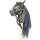 Hobby Horse Steckenpferd grau mit offenem Maul & Zügeln, mit abnehmbarem Schweiß Neuheit 2023