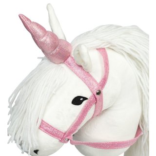 Hobby Horse Unicorn Horn and Halter in Pink für Steckenpferde