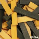 KAPLA® Holzbausteine Grünen und Gelben Steinen im Holzkasten 40 Steine mit Kunstband No. 23