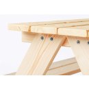 Kindersitzgarnitur Nicki f&uuml;r 4 aus massivem Holz 2 B&auml;nke mit 1 Tisch natur