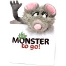 Monster To Go Tüddel in grau 35 cm mit Design Papiertüte