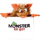 Monster To Go Flausie braun 35 cm mit Design Papiertüte